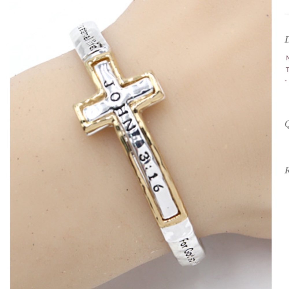 Gold and Silver Cross Bracelet